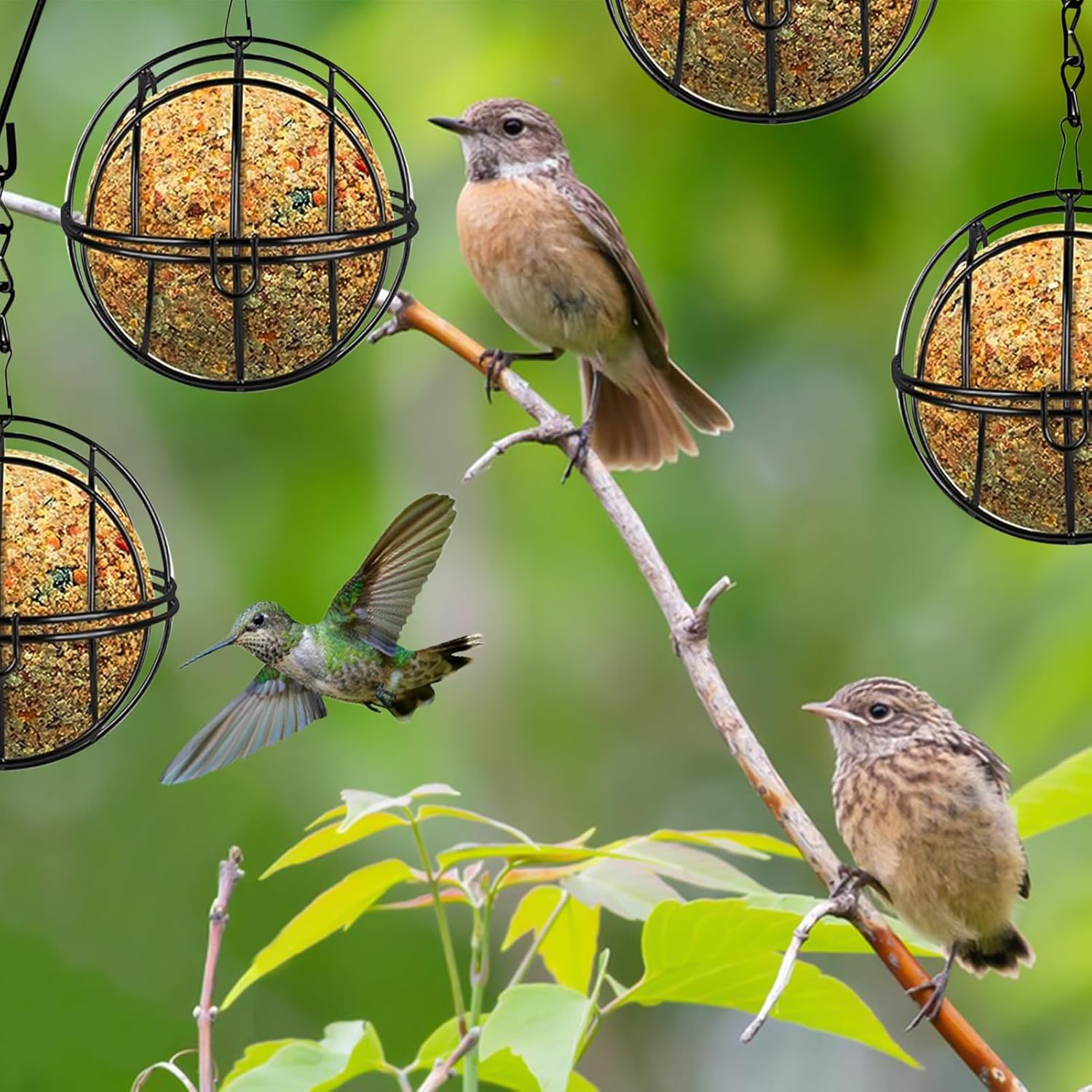Thumbnail 4 de Tccydm Mangeoire oiseaux 8 pcs extérieures