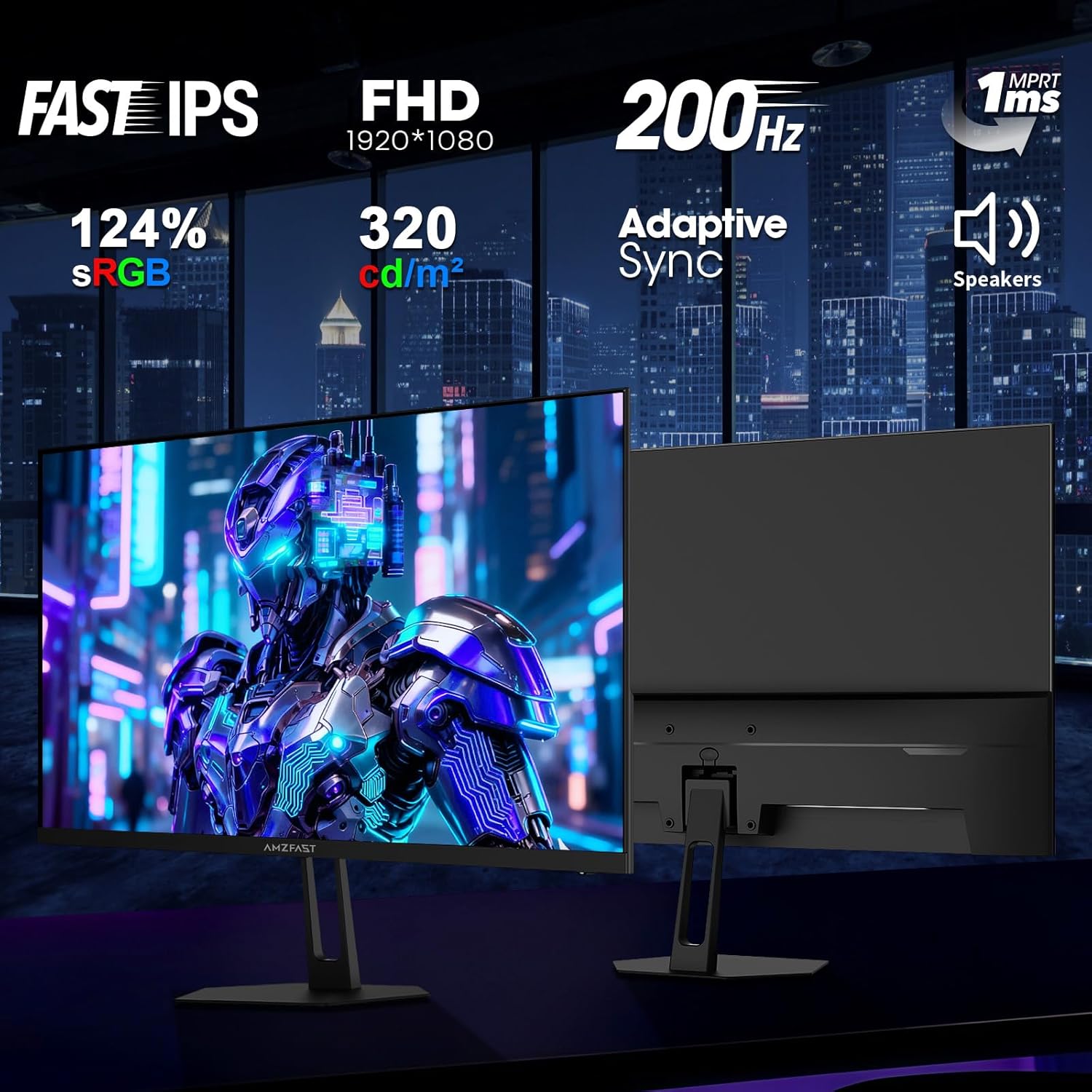 Thumbnail 1 de Amzfast AMZG25X1 25-inch Gaming Monitor (1920x1080) with 200Hz Fast IPS