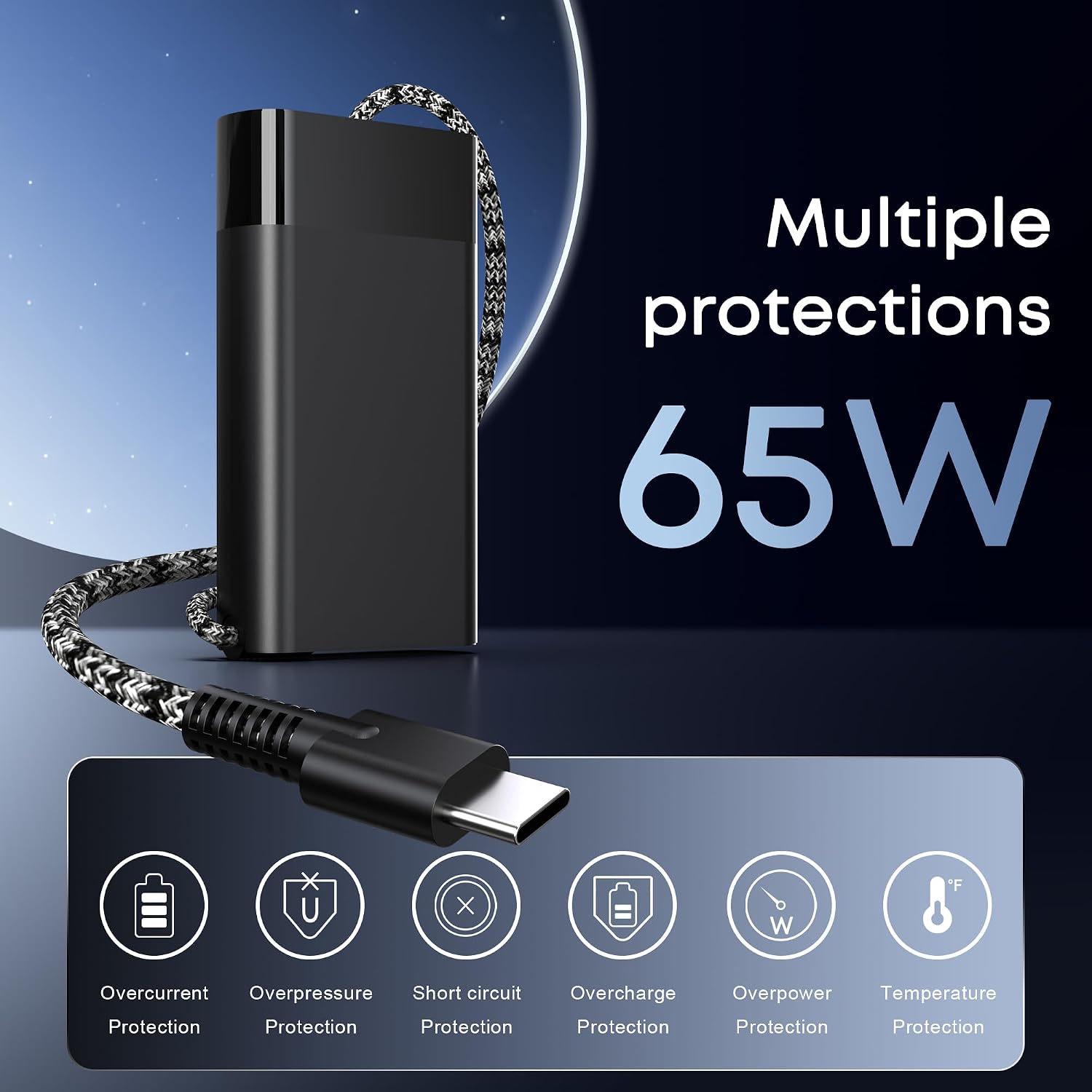 Detalle de EWAMESIT USB-C laptop charger 65 W