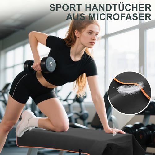 Thumbnail 6 de Jokisa Fitness Handtuch 2er Set – 120 x 50 cm, Mikrofaser, mit Kapuze und versteckter Reißverschlusstasche