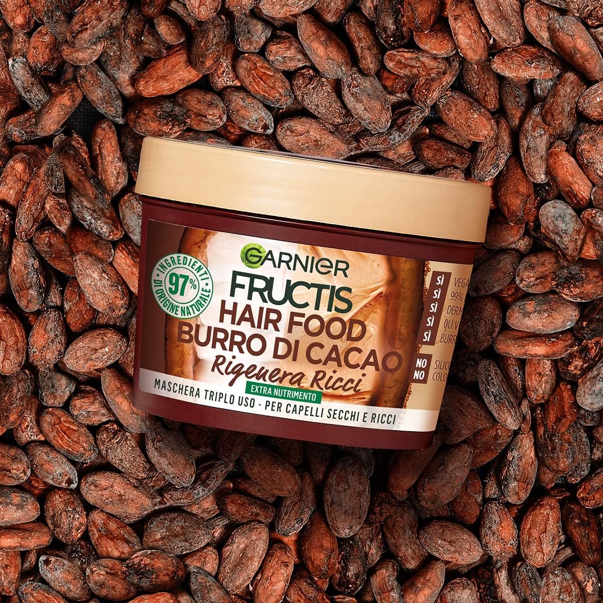 Thumbnail 5 de Garnier Fructis Hair Food Burro di Cacao – Masque nourrissant régénérant pour cheveux secs et bouclés, 390 ml (femme)