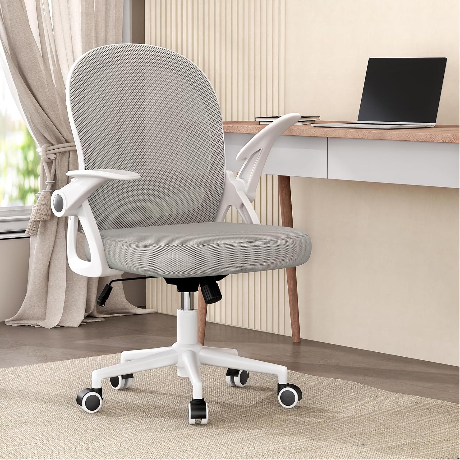 Detalle de rattantree Ergonomischer Bürostuhl mit atmungsaktiver Netzrückenlehne, höhenverstellbar und 360° Drehung