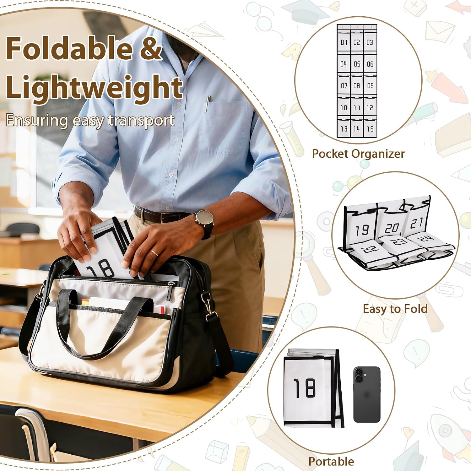 Thumbnail 4 de Classroom Headphone Organizer, 30 Pockets