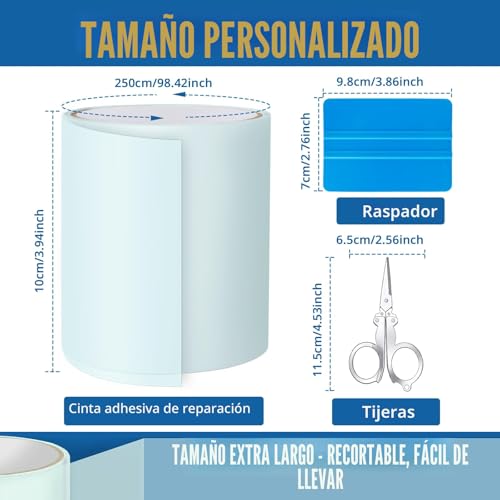 Detalle de AQhui Parches Piscina: kit de reparación con cinta adhesiva bajo agua (10 cm x 250 cm) para lonas, PVC y más