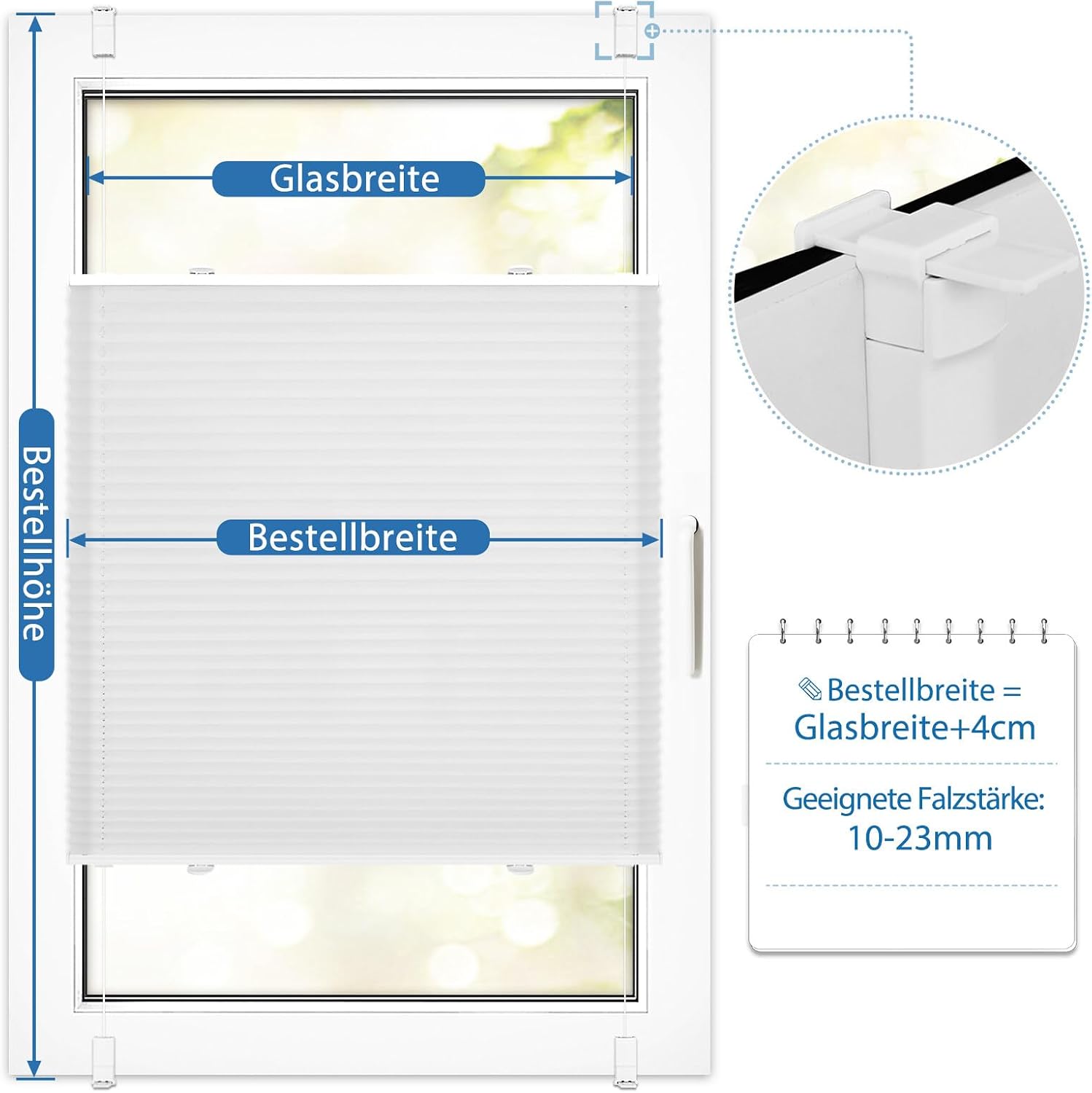 Detalle 2 de Homland Plissee Klemmfix B30 x H130