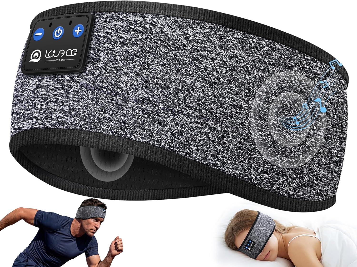 Detalle de LOVE EYE Bluetooth 5.4 Sleep Headphones Headband with Ultra-Thin Speakers