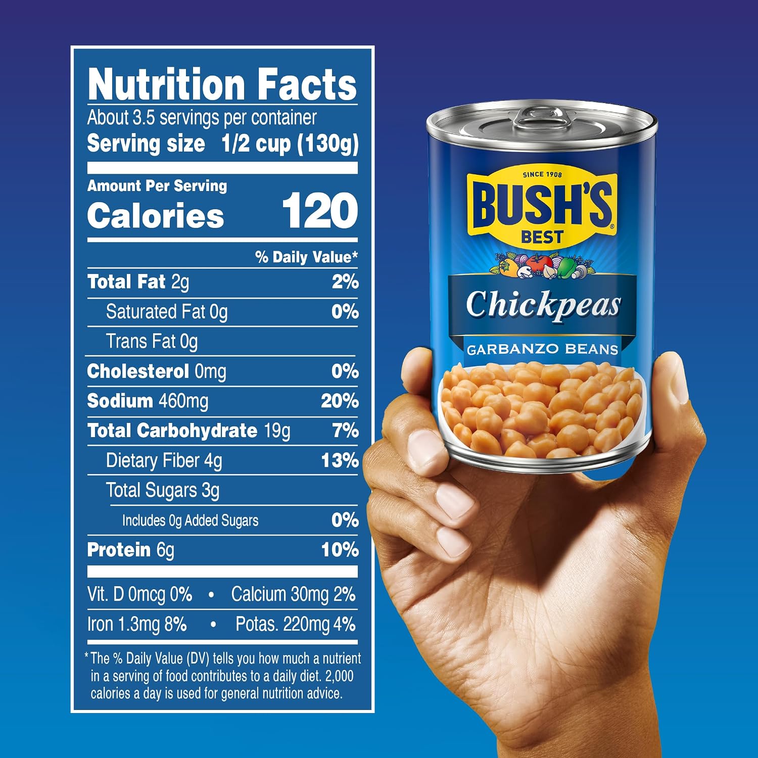 Thumbnail 1 de Bush's Best Canned Garbanzo Beans (Chickpeas), Pack of 12