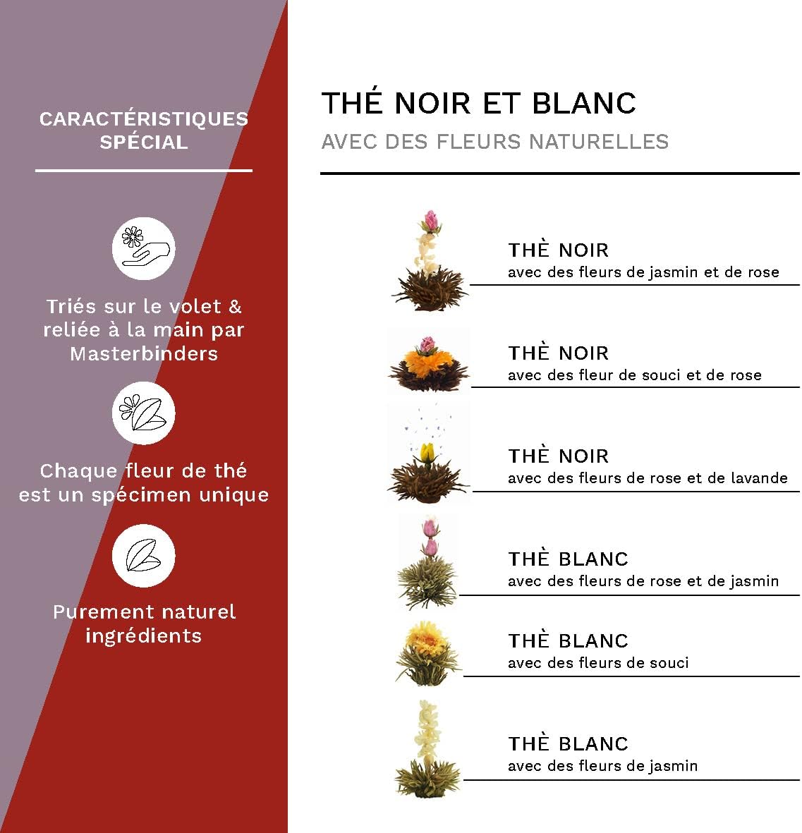 Thumbnail 1 de Creano Coffret Cadeau Fleurs de Thé Mix 6 pcs – Théière en Verre 500ml sans goutte