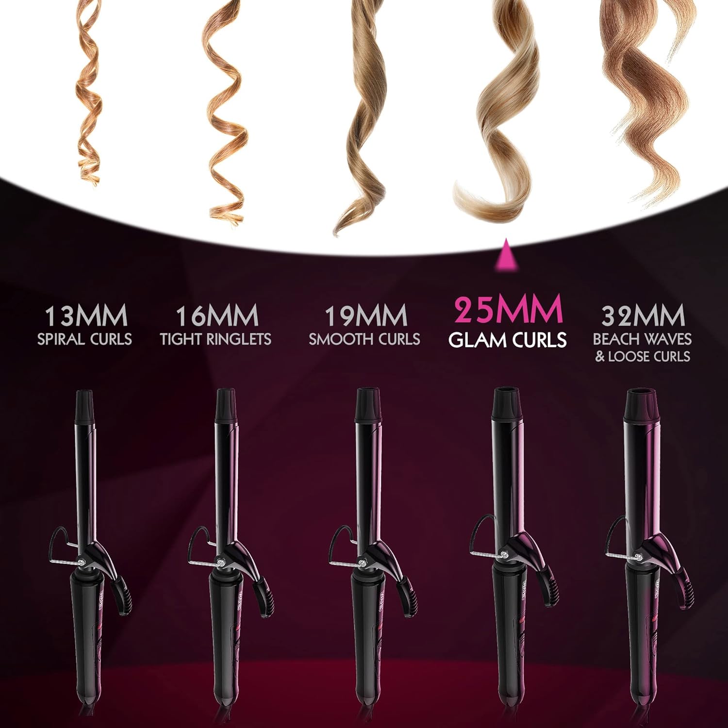 Detalle 2 de Wahl 25mm Ceramic Curling Tong (corded) for shiny, tight curls