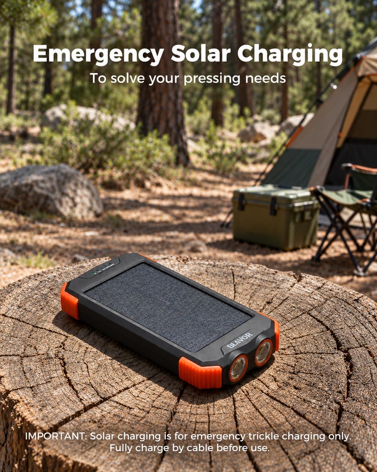 Thumbnail 5 de BLAVOR 10,000mAh Solar Power Bank with 20W USB-C Fast Charging and Dual Flashlights