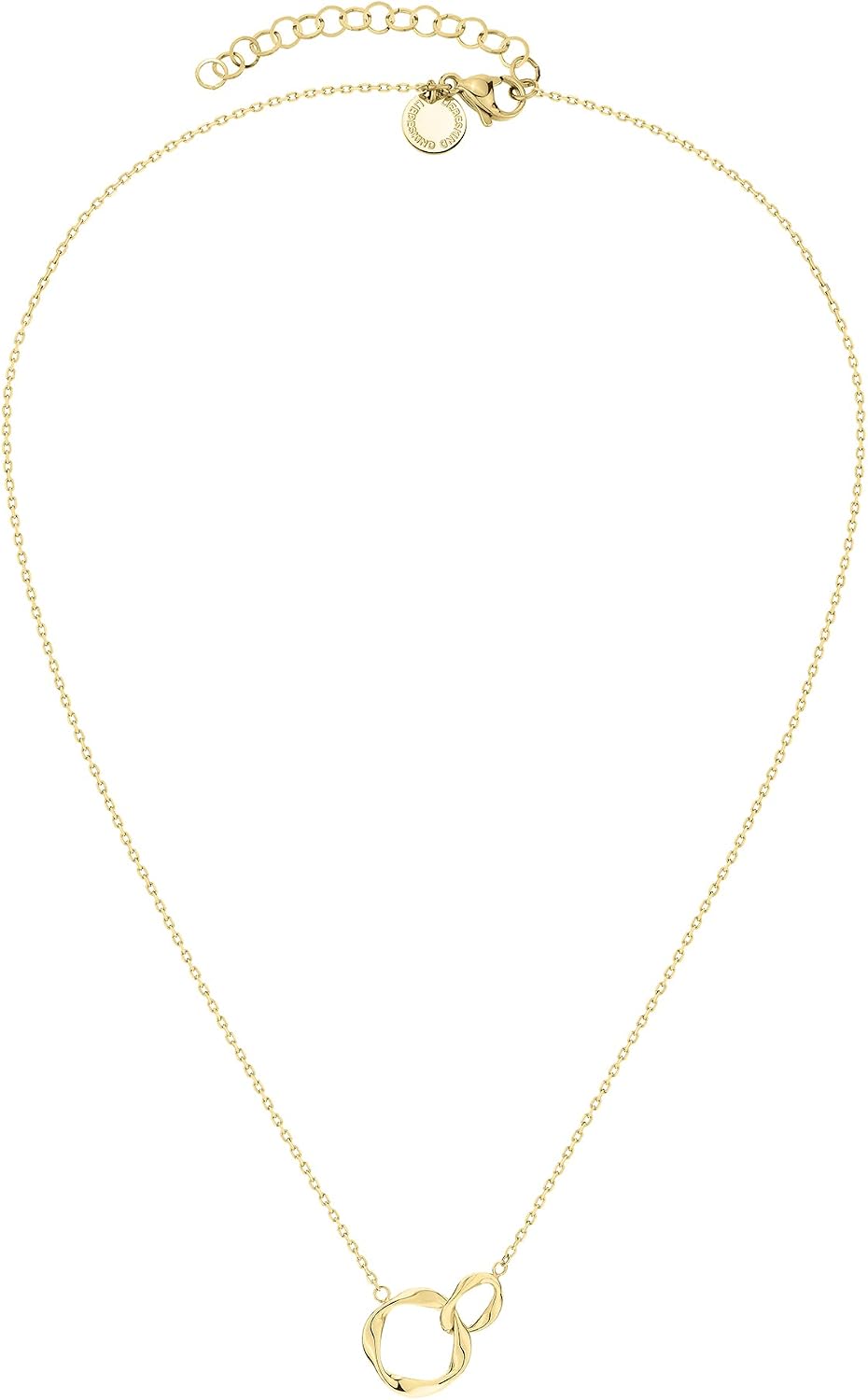 Detalle de LIEBESKIND BERLIN Damen Infinity Schmuck – Edelstahlkette mit organisch geformten Infinity-Anhängern, 45 cm, IP Gold