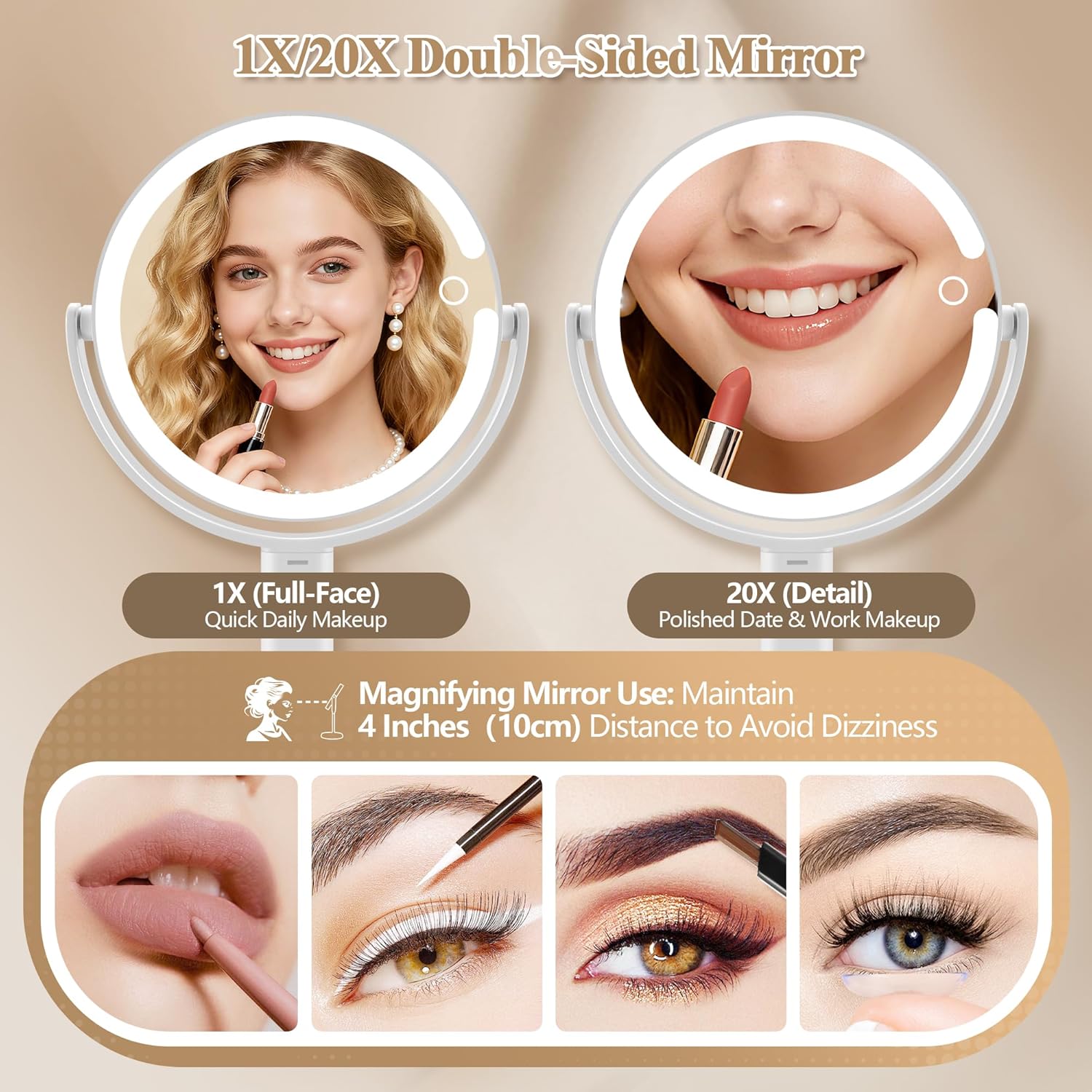 Thumbnail 2 de MOMOKUBA 20x Magnifying Makeup Mirror with Lights