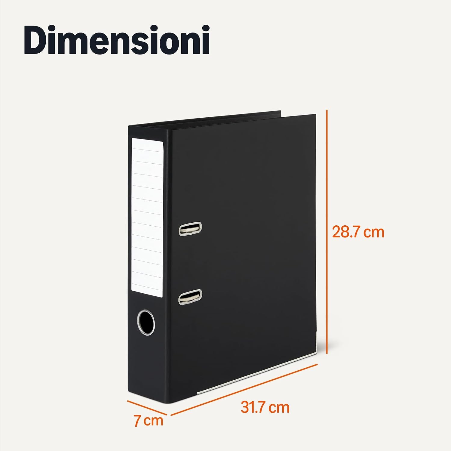 Detalle 1 de Amazon Basics - Confezione da 10 raccoglitori ad anelli e leva A4, nero