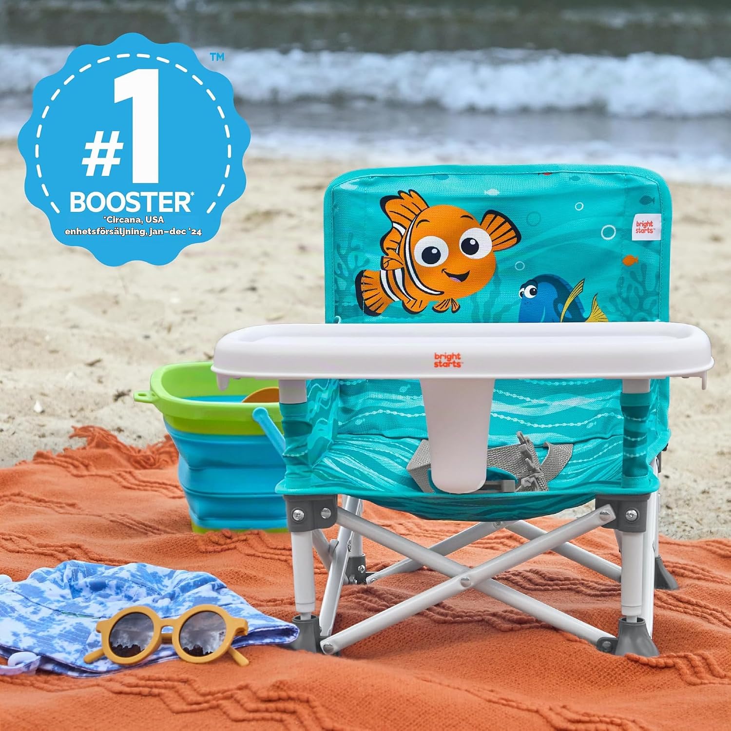 Detalle 2 de Bright Starts Pop 'N Sit Disney Finding Nemo – portabel golvsits med bricka