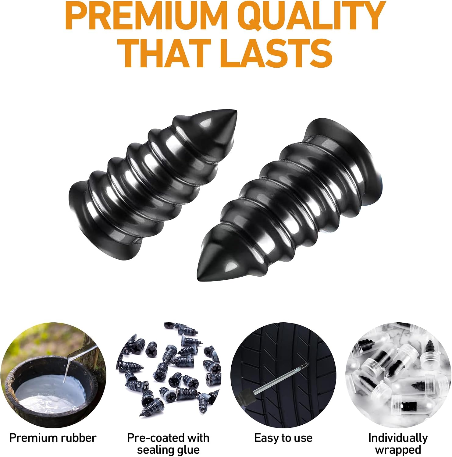 Detalle de 40-Piece Tire Repair Kit with Rubber Nails and Sealant Glue for DIY Flat Fixes