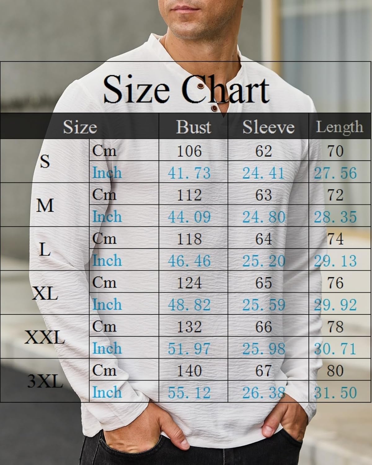 Thumbnail 5 de LAOARA T-Shirt Henley Homme Manches Longues