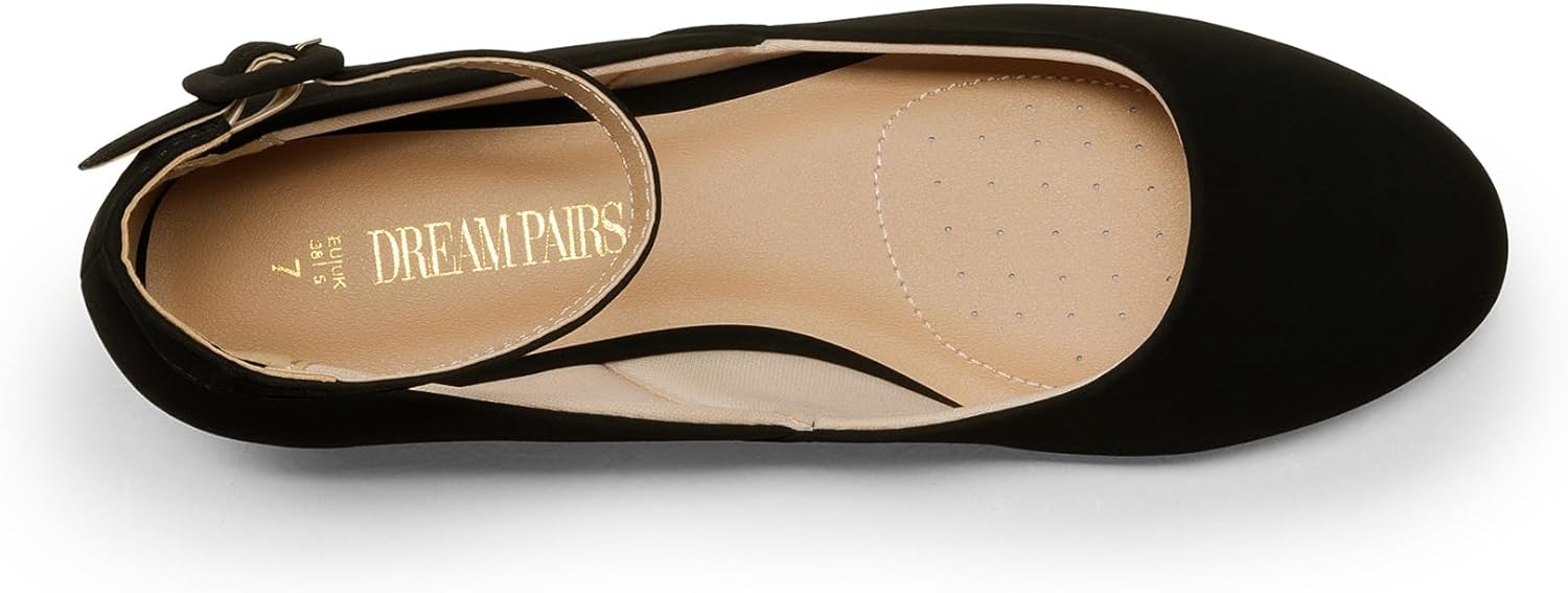 Thumbnail 3 de DREAM PAIRS Women's Dress Flats Low Wedge 1 Heel