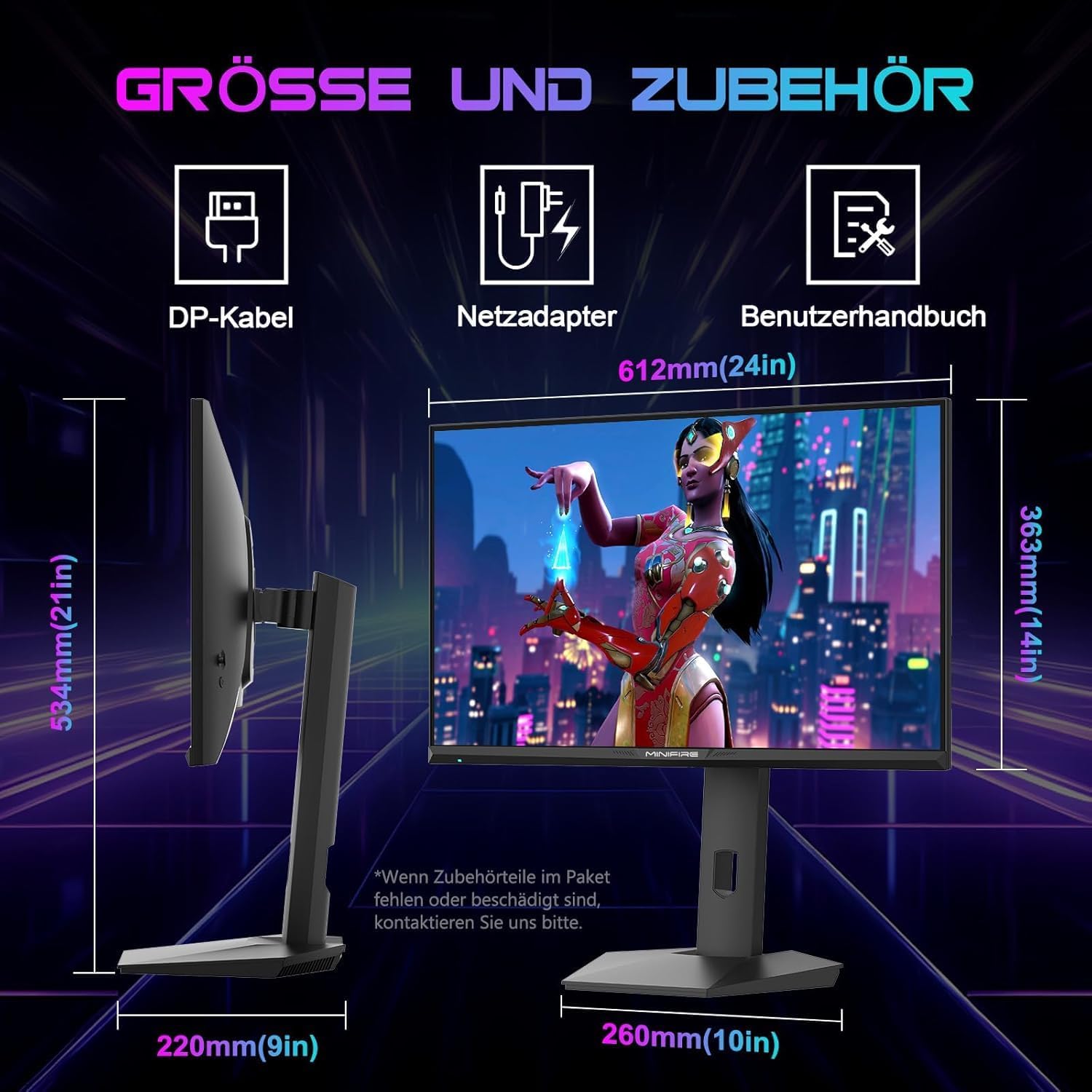 Thumbnail 6 de Minifire MFG27F6Q Pro 27 Zoll Gaming Monitor