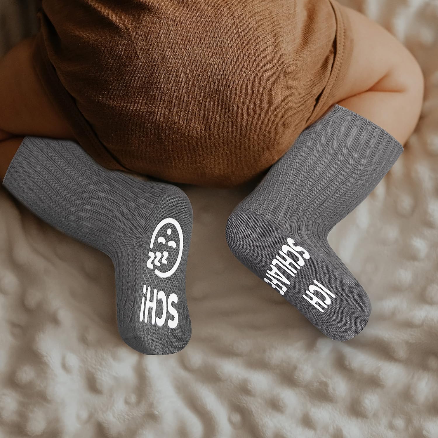 Detalle de Belloxis Baby Socken 0–12 Monate – 4 Paar, atmungsaktiv & rutschfest für Jungen und Mädchen
