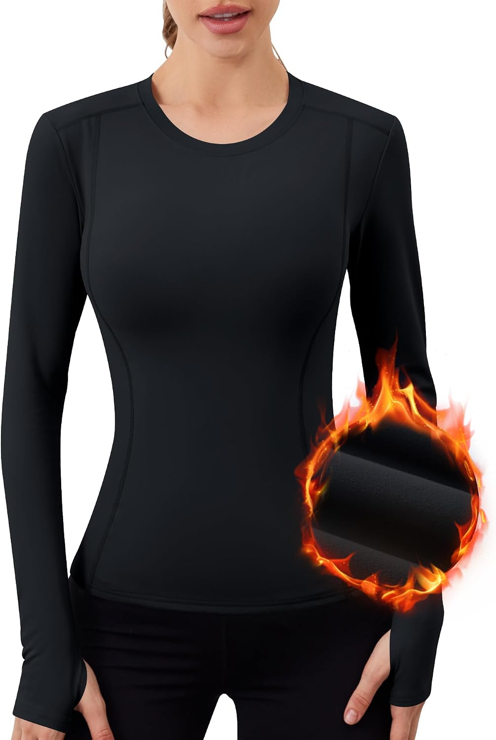 Detalle de IECCP Damen Thermo Langarm Laufsportshirt