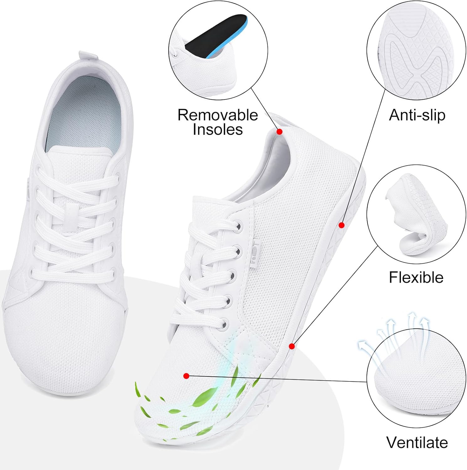 Thumbnail 6 de Geweo Barfußschuhe Damen & Herren – flaches Barfußgefühl, breiter Zehenraum, rutschfeste Laufschuhe