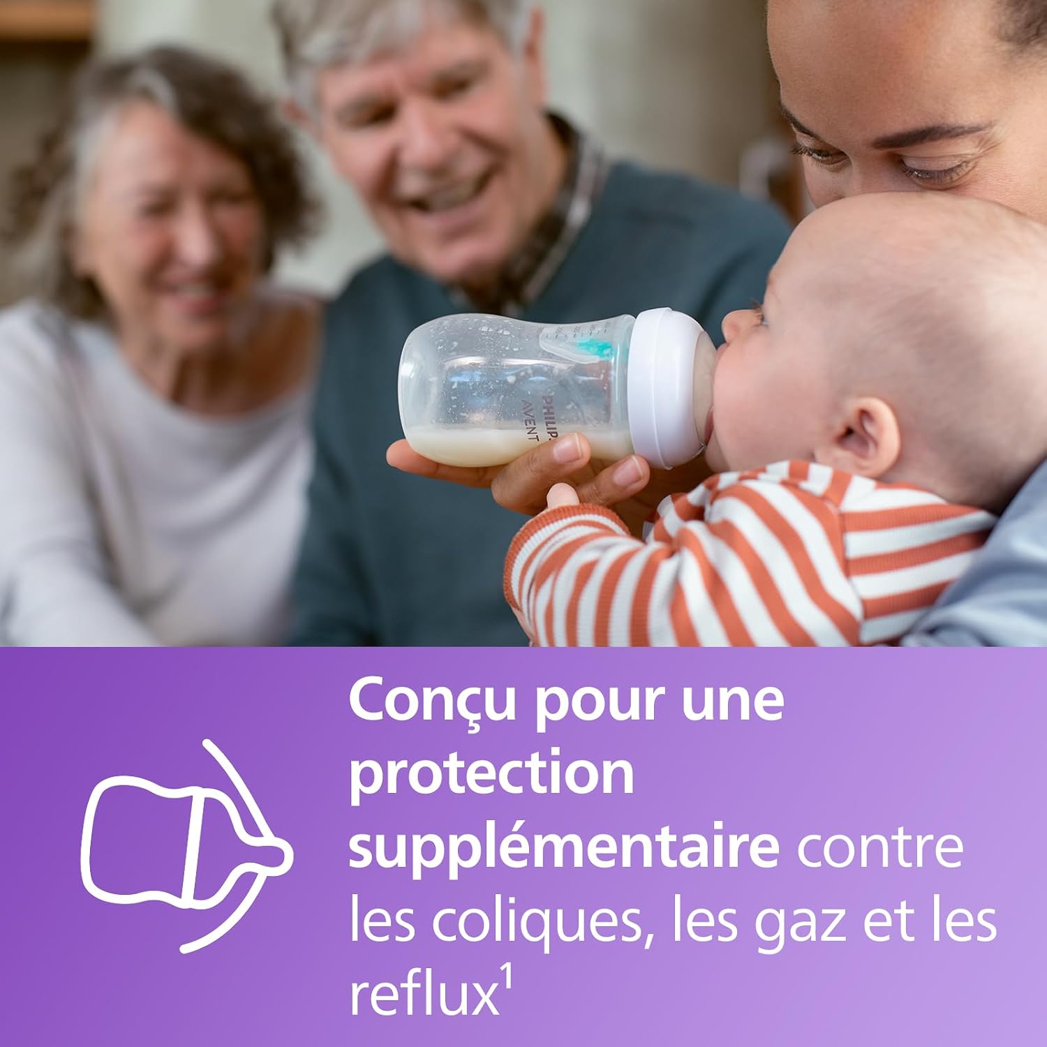 Thumbnail 3 de Philips Avent Natural Response – Kit 2 biberons anti-coliques 260 ml + 2 sucettes Ultra Air (SCD657/12)