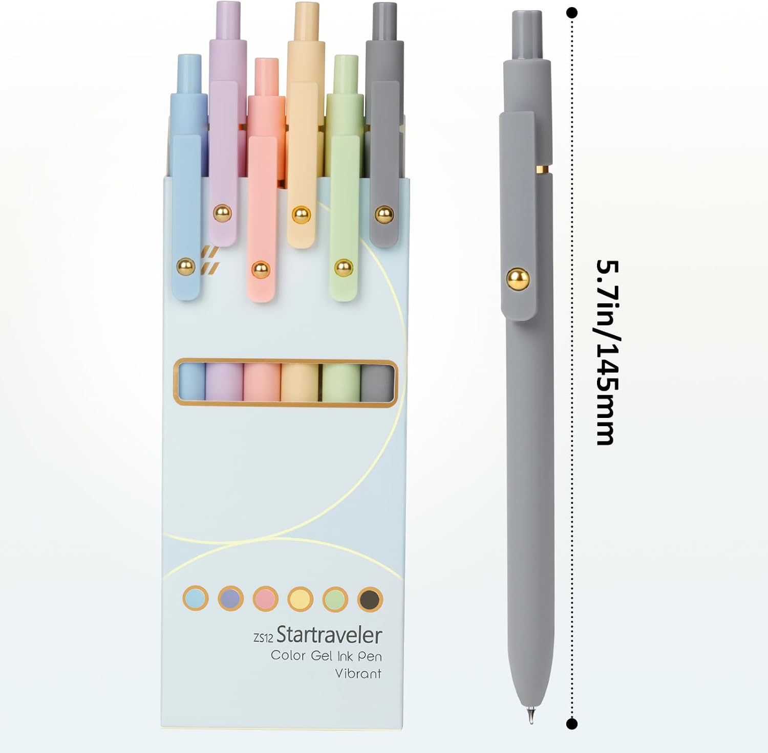 Thumbnail 6 de FIOVER Colored Pens 6-Pack Gel Pens (0.7mm) for Journaling, Drawing and Notes