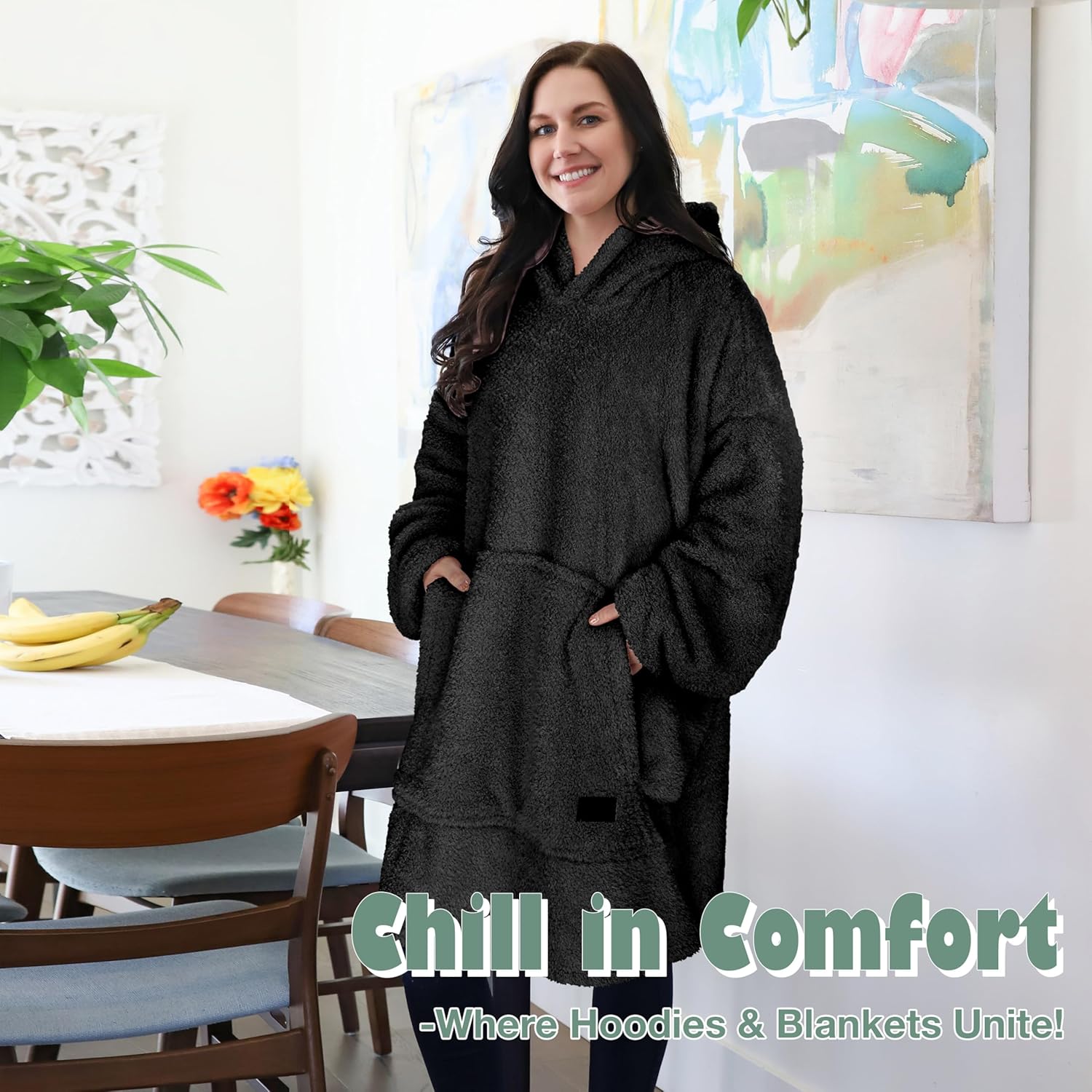 Thumbnail 2 de Catalonia Classy warme tragbare Decke mit Kapuze – oversized Sherpa Hoodie Decke