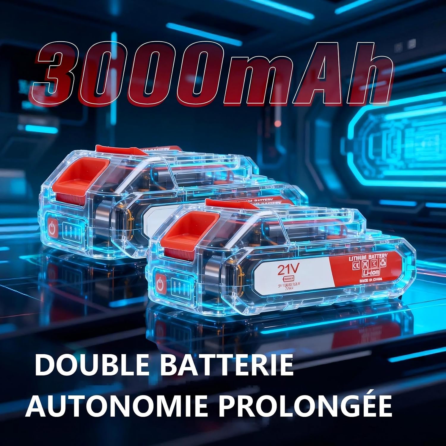 Detalle de OUTIGO Débroussailleuse Électrique sans Fil avec 2 Batteries et Accessoires Complets