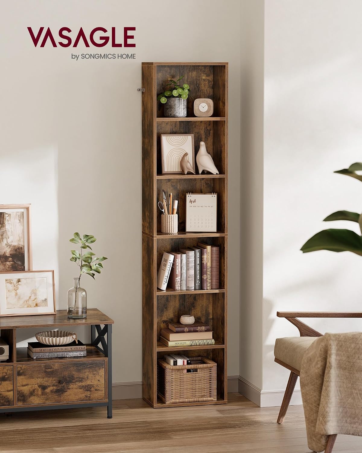 Detalle 2 de VASAGLE LBC167K01 Libreria 6 Ripiani
