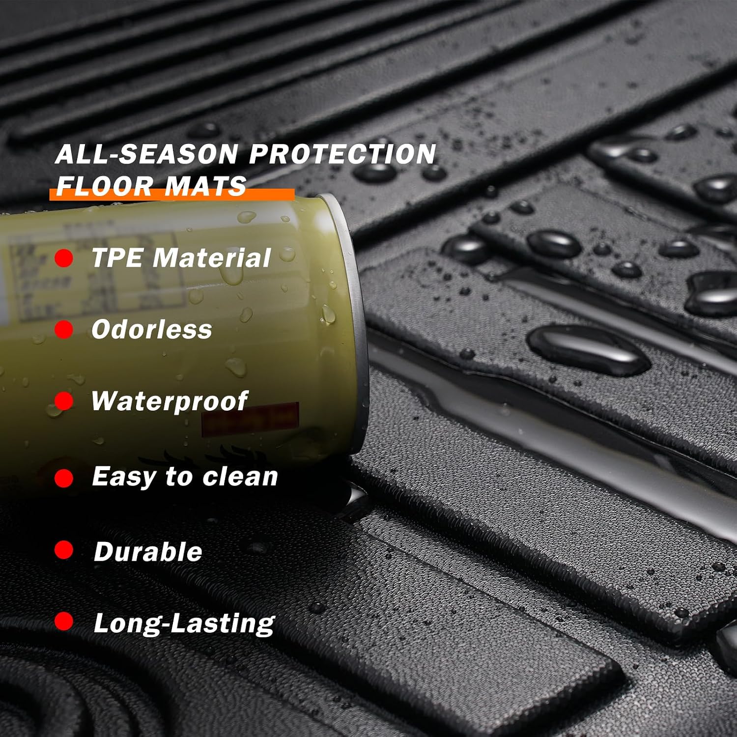 Thumbnail 5 de KUST Custom Fit Floor Mats for 2019-2026 Nissan Altima (All Models) — All-Weather TPE Mats, Front & Rear