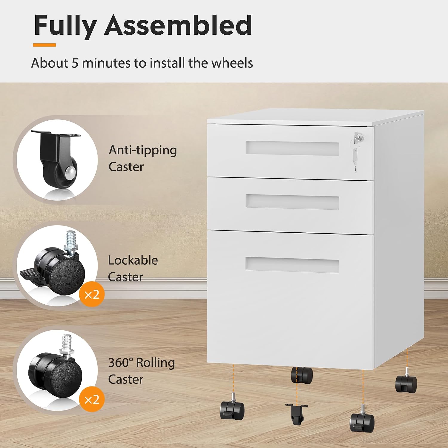 Thumbnail 4 de DEVAISE File Cabinet, 3 Drawers