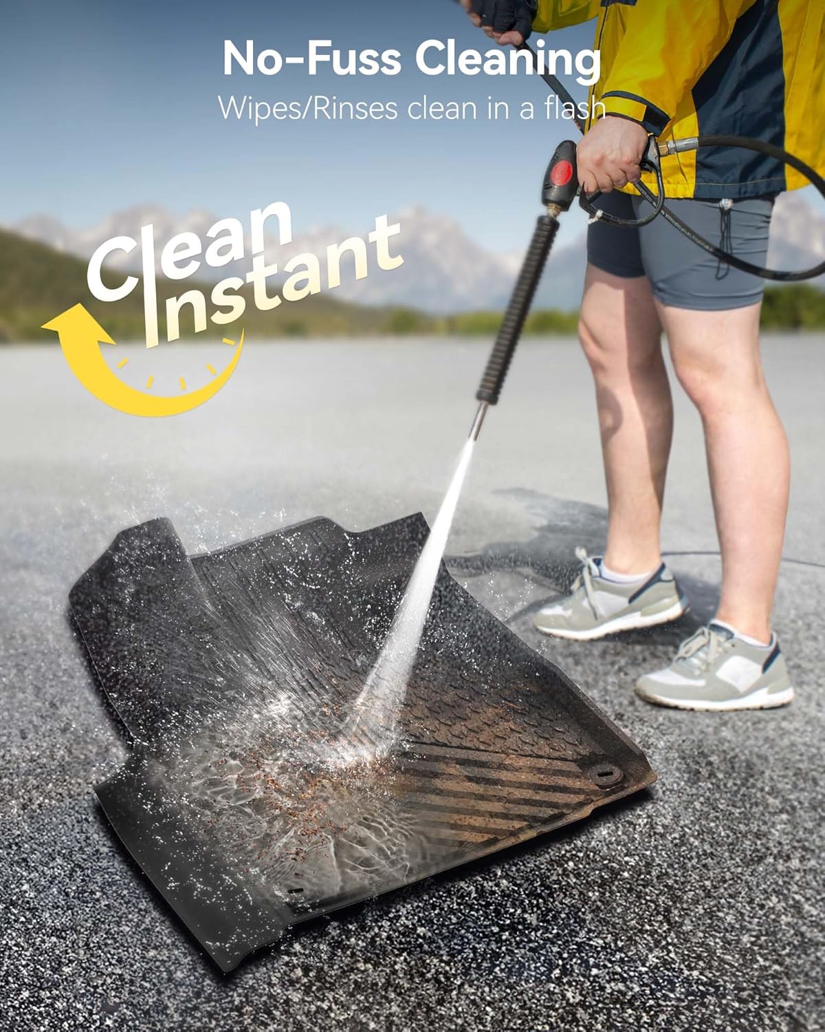 Thumbnail 2 de 3W TPE All-Weather Floor Mats for Acura MDX (2022–2024, 2025–2026) — 1st, 2nd & 3rd Row, Black