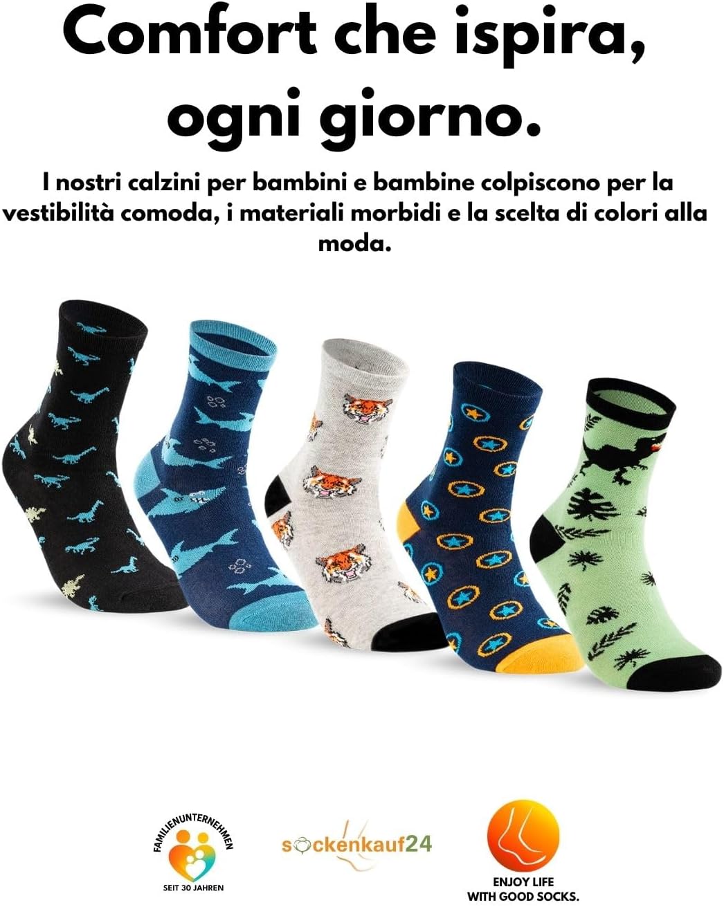 Thumbnail 5 de sockenkauf24 Calze Bambini per Bambino e Bambina (10 Paia) in Cotone – comfort senza elastico e passo sicuro