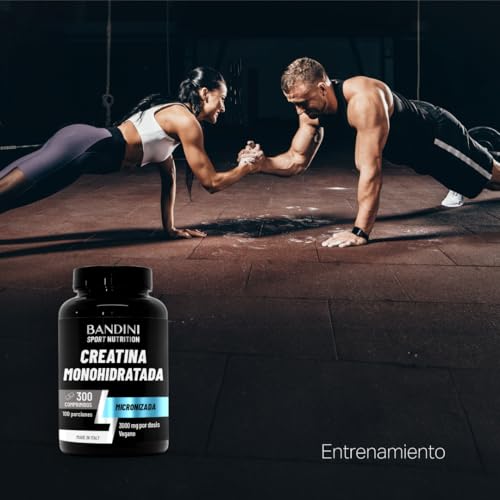 Detalle de Bandini Creatina Monohidratada 300 comprimidos – 3 g por dosis, vegana y sin sabor