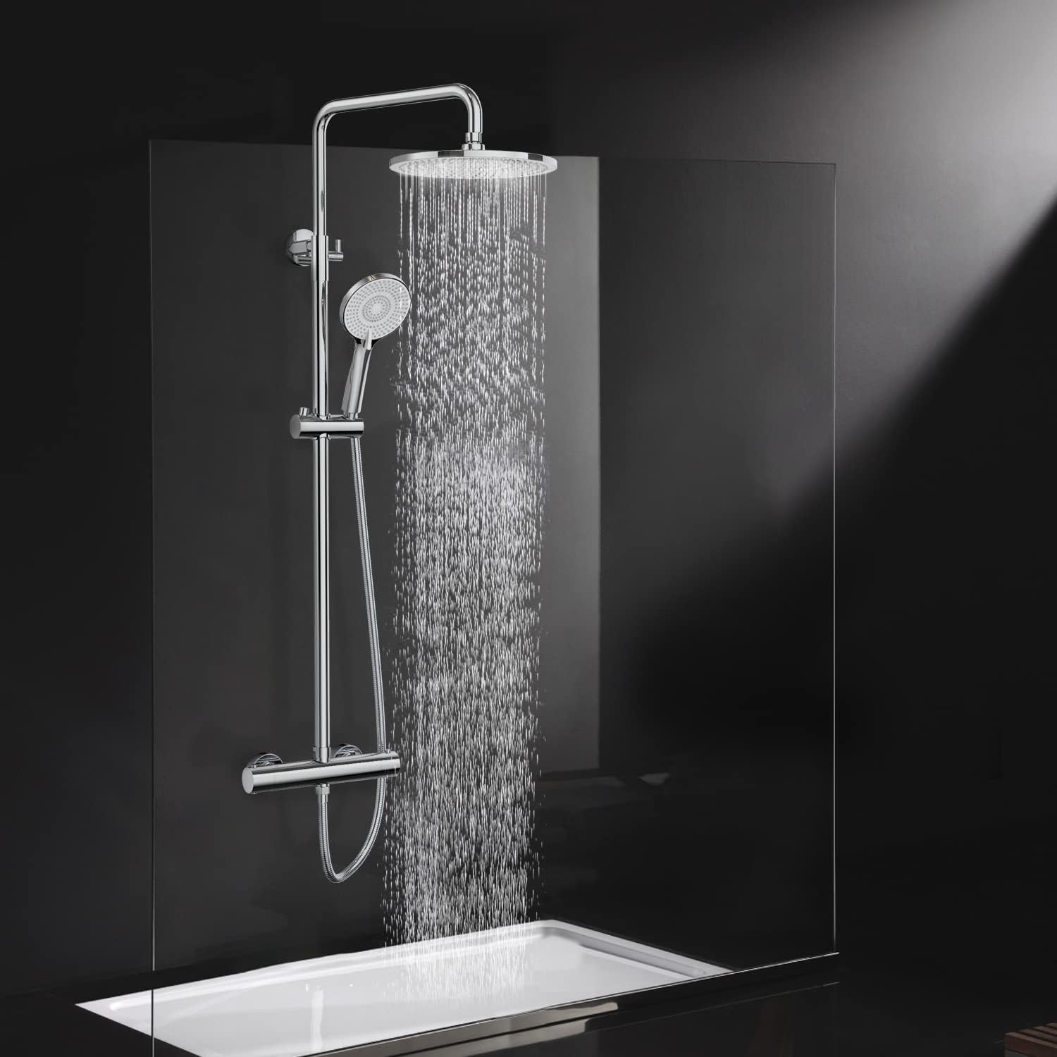 Detalle de Rainsworth Thermostatic Shower Mixer Set Chrome 25cm