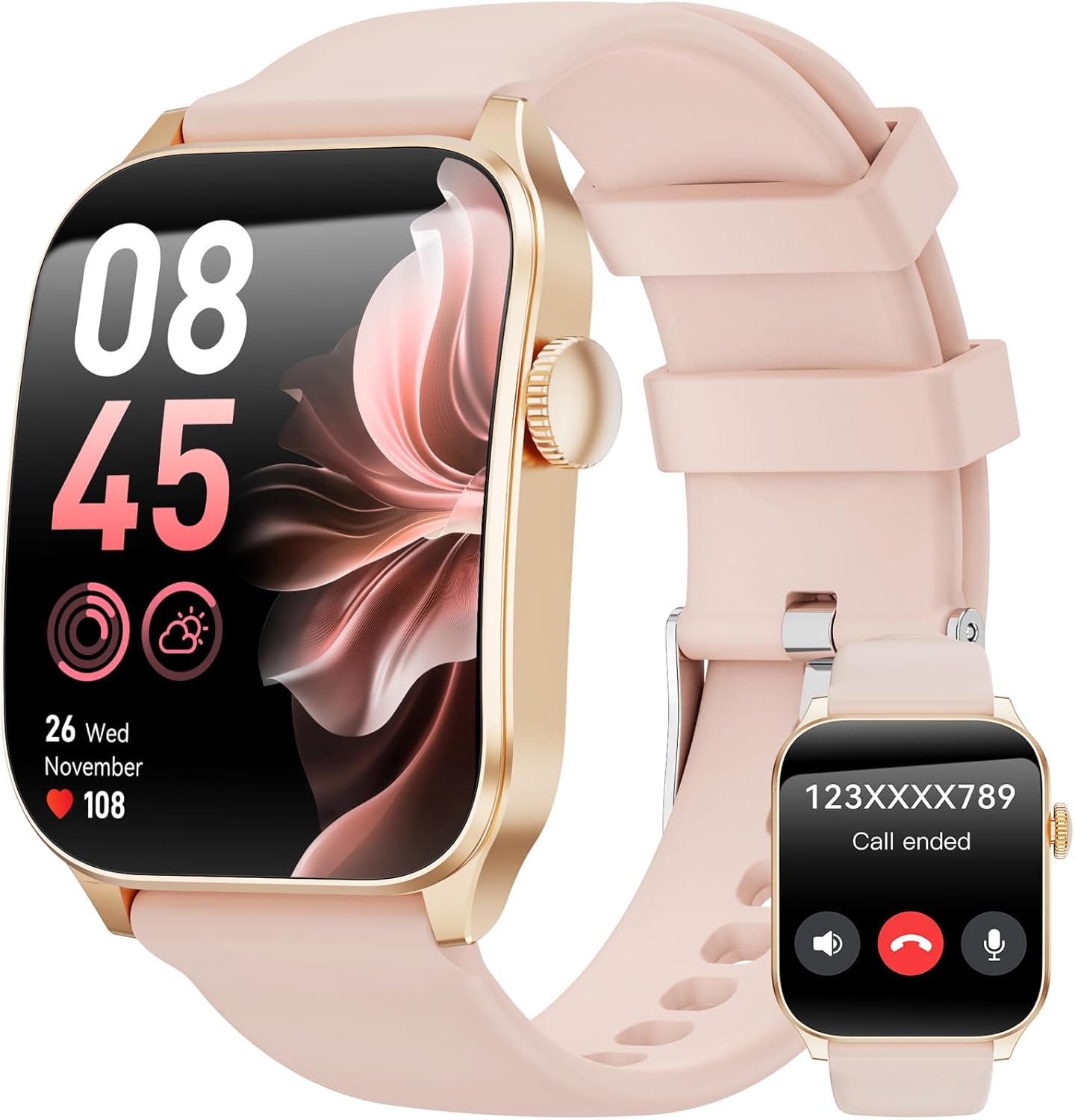 Detalle de Smart Watch for Men & Women with 1.91” Curved Display — Bluetooth Calls, 120+ Sports Modes, IP67 Waterproof