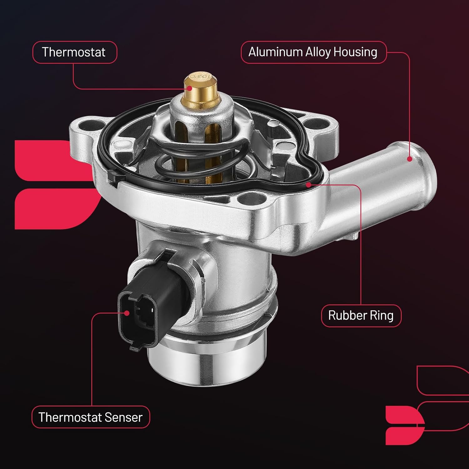 Detalle de BDFHYK Coolant Thermostat Housing Assembly, Aluminum