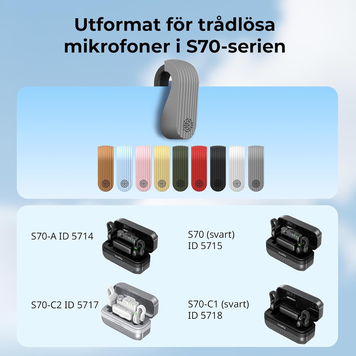 Detalle 2 de SMALLRIG 6269 silikonskydd för S70-sändare, 9 färger