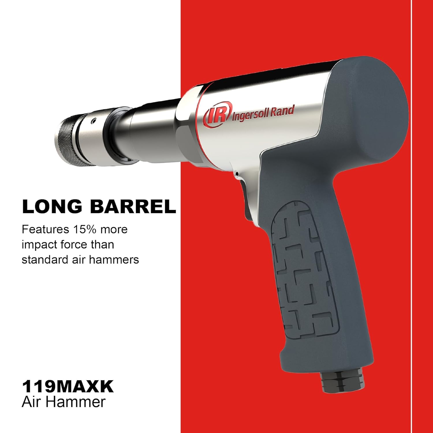 Detalle 2 de Ingersoll Rand Kit Martello Pneumatico 119MAXK: Set da 5 scalpelli, cambi rapido e custodia