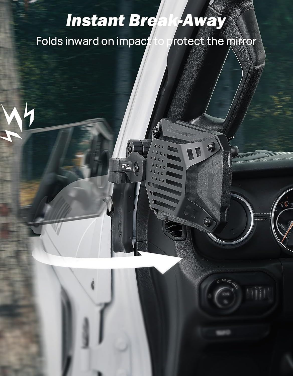 Detalle 2 de JOYTUTUS Mirrors Doors Off for 2018-2023 Wrangler