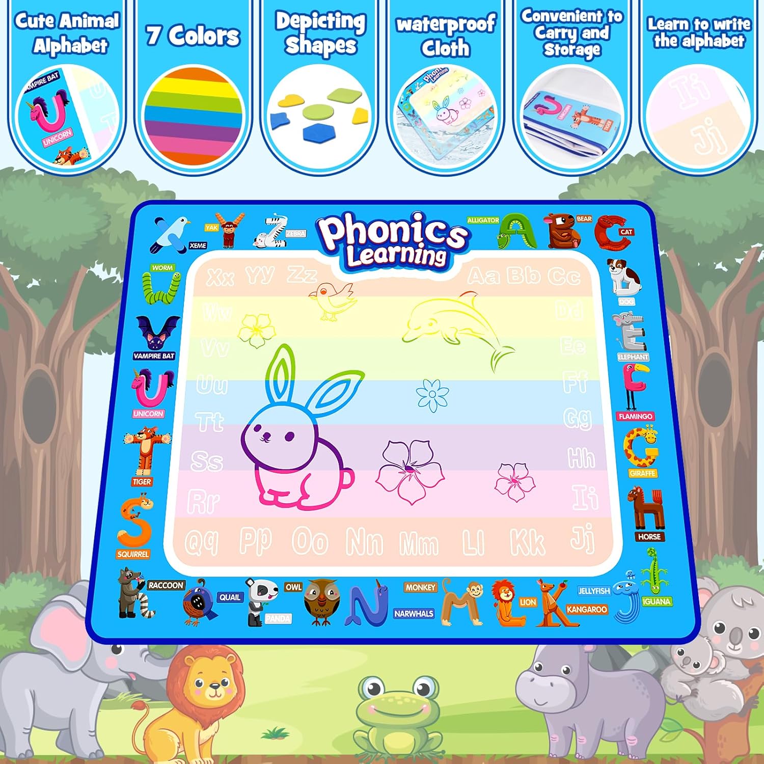 Thumbnail 2 de Grriopi Water Doodle Mat 80×60 cm for Toddlers 🎲