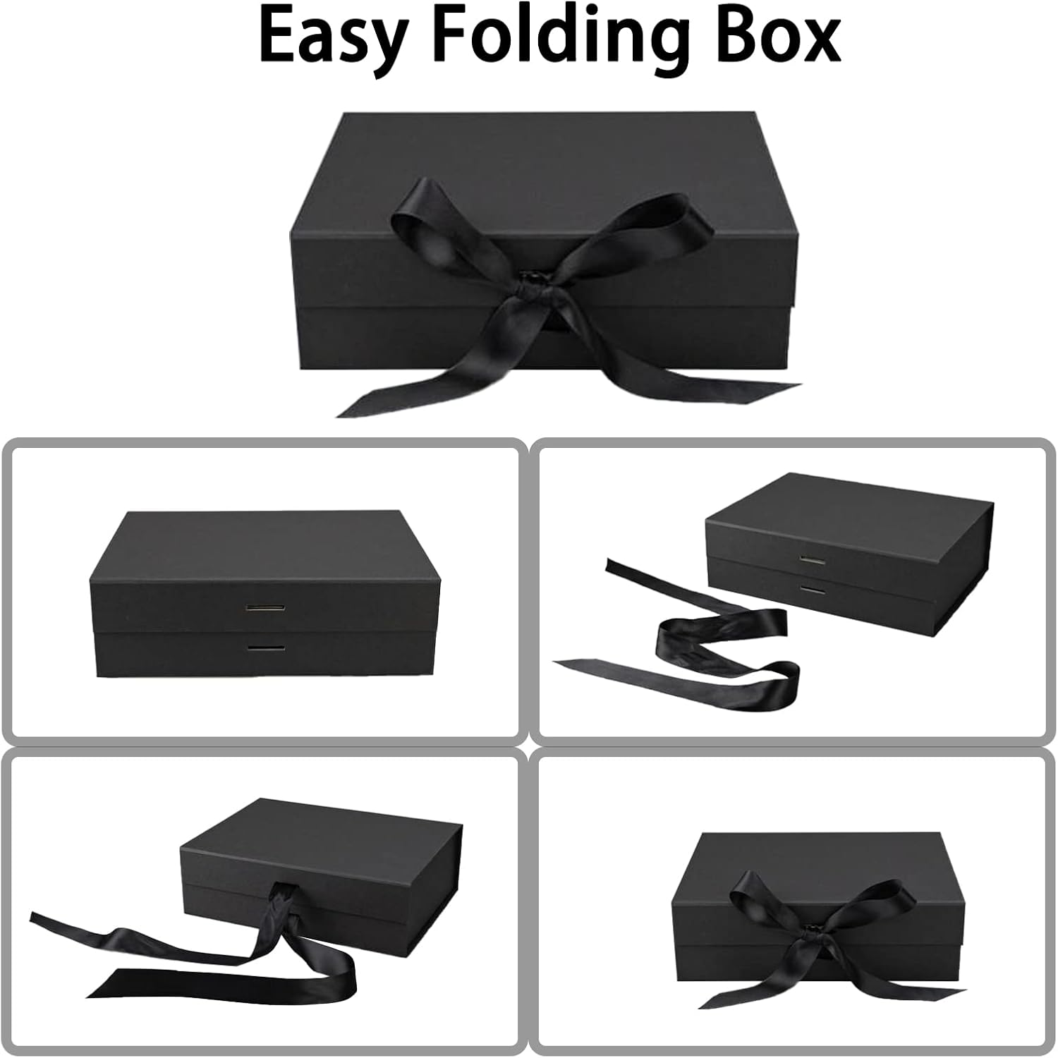 Thumbnail 4 de DAWNTREES Gift Box with Lid (26x19x8 cm) – Reusable, Magnetic Closure, Ribbon