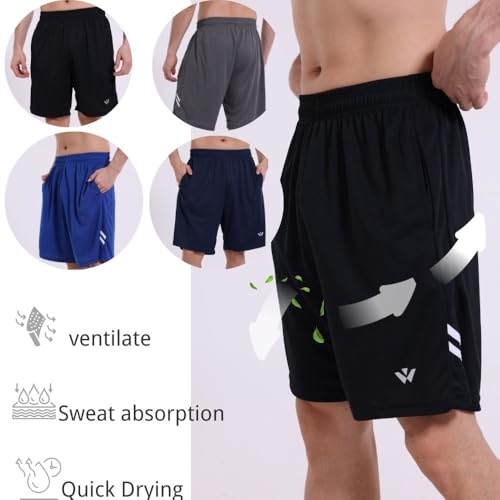 Detalle de fovdtaa Lot de 5 shorts de sport pour homme avec poches et taille élastique – léger, respirant et polyvalent