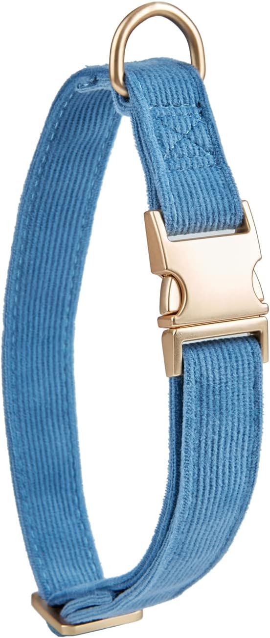 Detalle 2 de YUDOTE Ultra-soft Dog Collar: Natural Cotton Corduroy for Small Dogs (Rosy Pink)