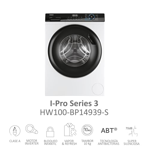 Detalle de Haier I-Pro Serie 3 Lavatrice 10 Kg, 1400 Giri, Classe A – Bianca