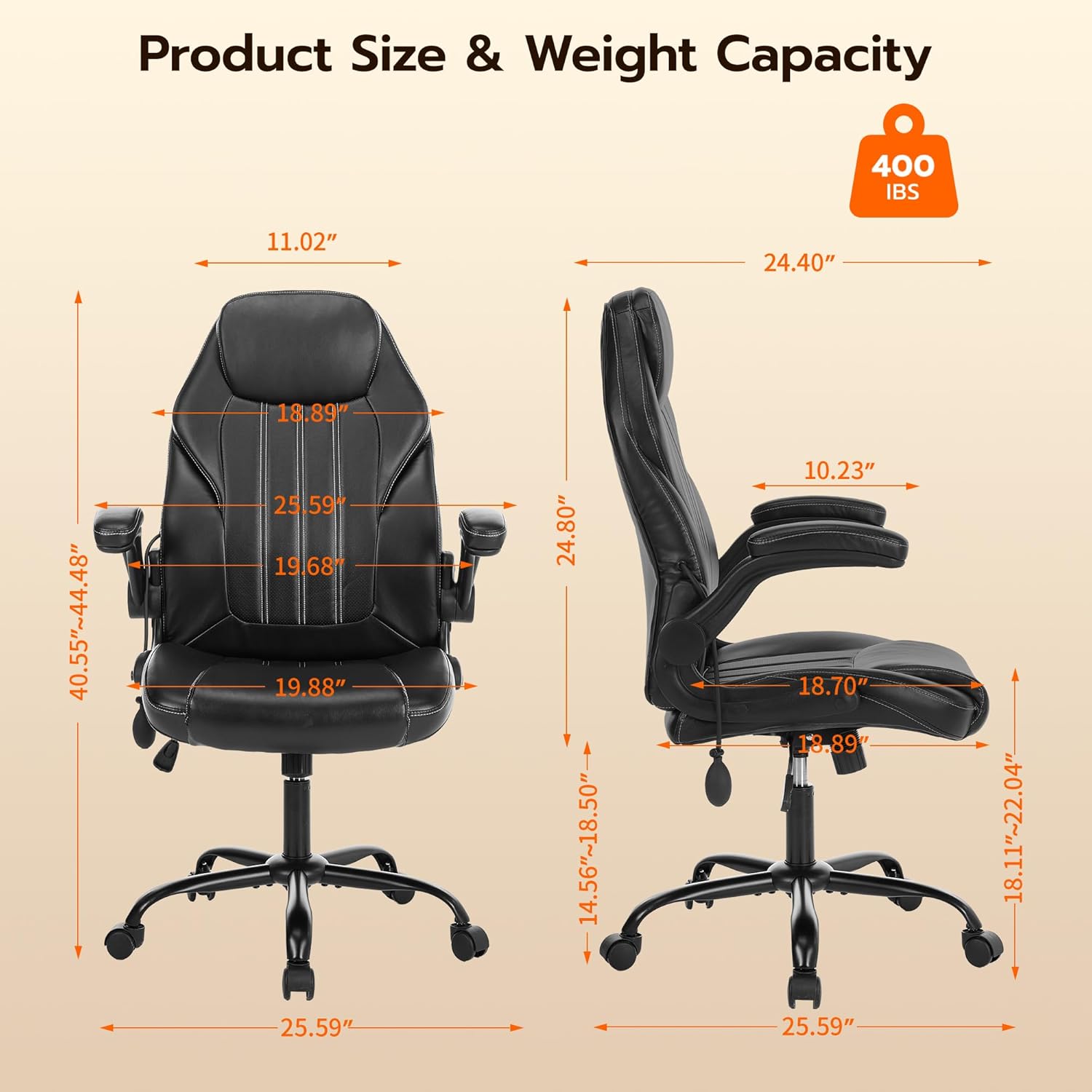 Thumbnail 1 de Ylzyxal Office Desk Chair with Adjustable Air Lumbar, Flip-Up Arms, and 360° Swivel Wheels