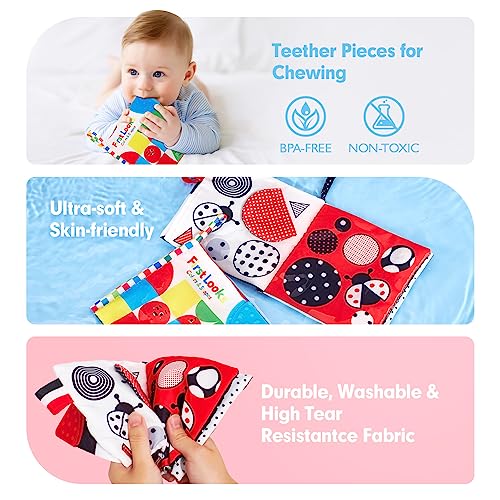 Thumbnail 6 de hahaland Libros Bebe 0–12 Meses, 2 Unidades de Libros de Tela Sensoriales