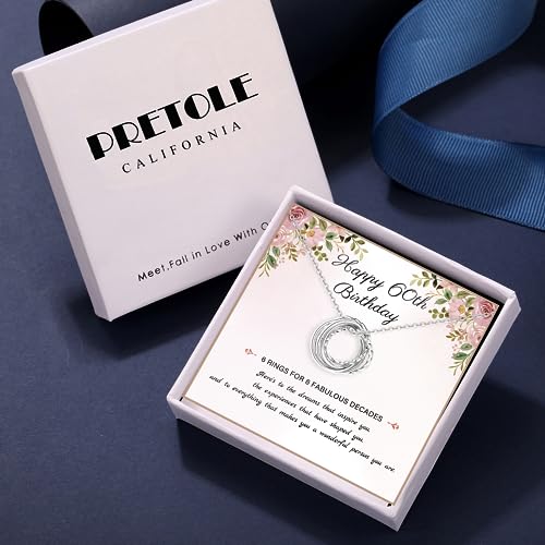 Detalle 2 de PRETOLE 60th Birthday Interlocking Circles Necklace in Sterling Silver