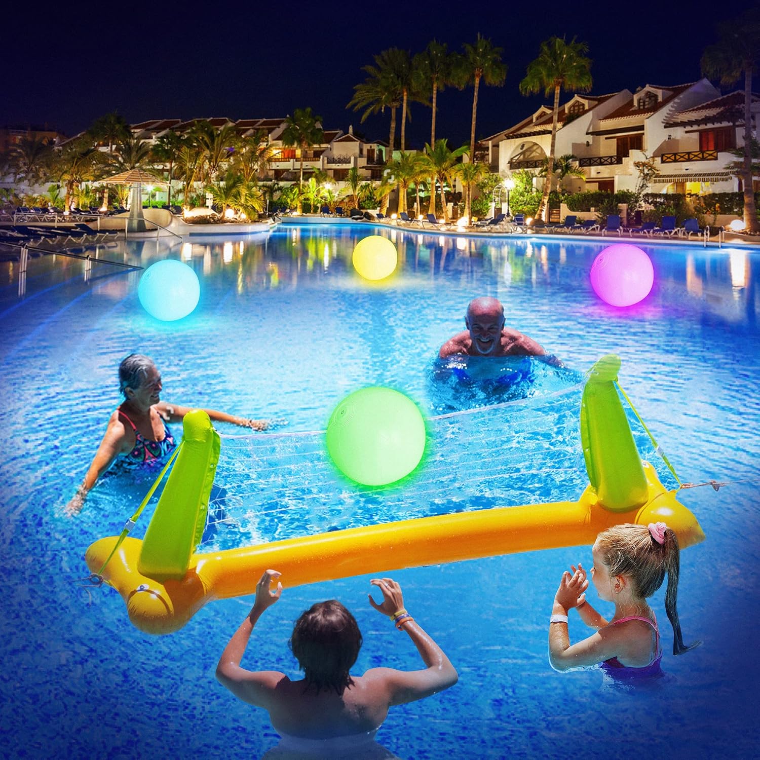 Thumbnail 2 de FLAMDYNO Light-Up Pool & Beach Ball Set (4 or 8 LED Glow Balls, 8 Light Modes)